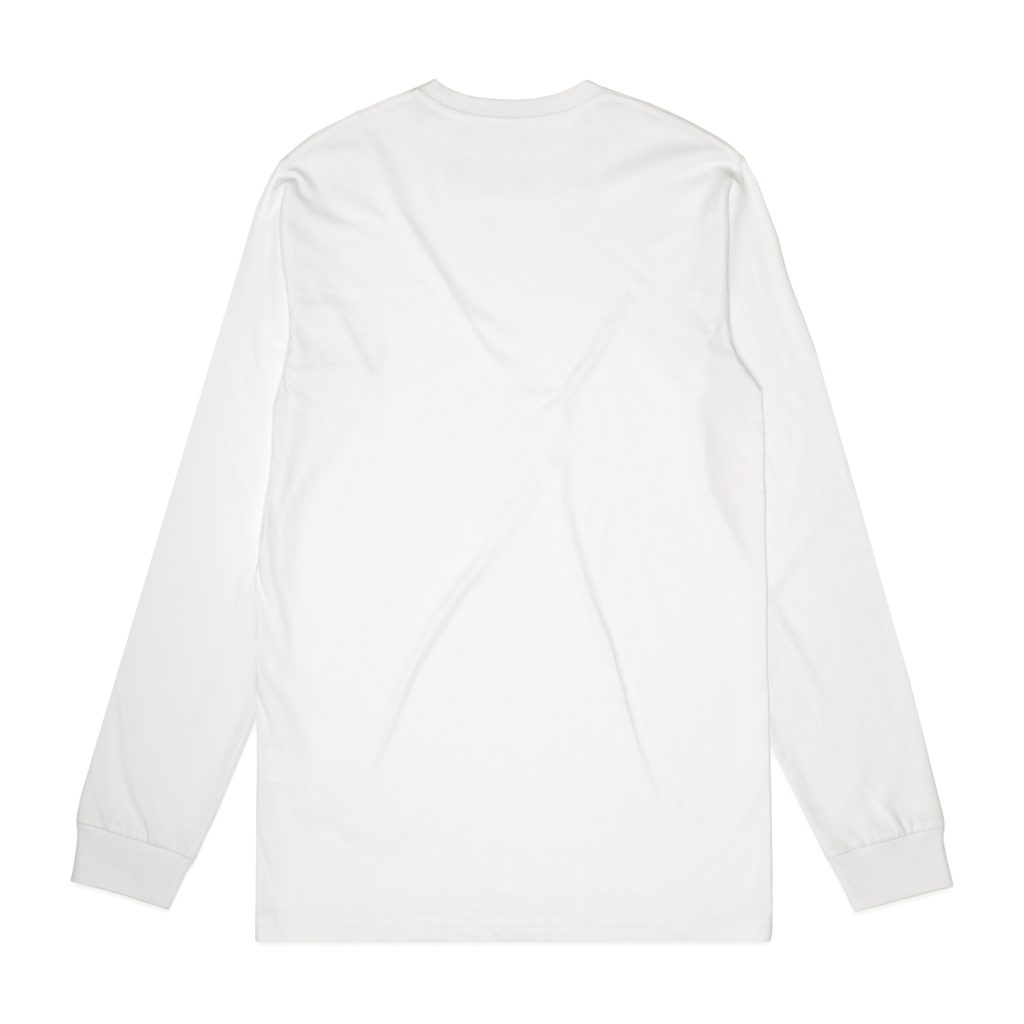 AS Colour 5020G Mens Organic Long Sleeve T Shirt Custom Wholesale Print Dropship Fulfillment White POD Back