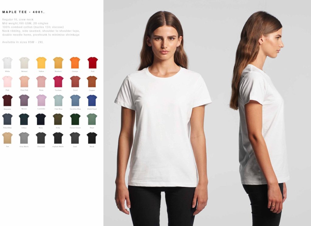 Womens AS Colour Maple Crew Neck T Shirt Custom Photo Image Design Specs scaled 1